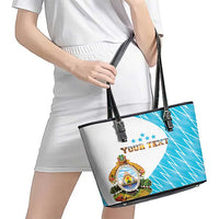 Personalized Honduras Coat Of Arms Leather Tote Bag Flag Color Style - Wonder Print Shop