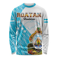 Personalized Honduras Coat Of Arms Long Sleeve Shirt Flag Color Style - Wonder Print Shop