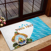 Personalized Honduras Coat Of Arms Rubber Doormat Flag Color Style - Wonder Print Shop