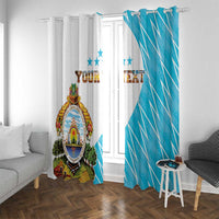 Personalized Honduras Coat Of Arms Window Curtain Flag Color Style - Wonder Print Shop