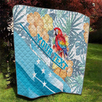 Personalized Roatan Honduras Quilt Scarlet Macaw With Hibiscus Flowers - Wonder Print Shop