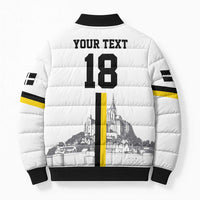 Custom Cornwall Football Bomber Puffer Jacket Mont Saint Michel - Wonder Print Shop
