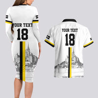 Custom Cornwall Football Couples Matching Long Sleeve Bodycon Dress and Hawaiian Shirt Mont Saint Michel - Wonder Print Shop