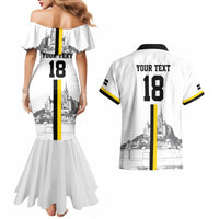 Custom Cornwall Football Couples Matching Mermaid Dress and Hawaiian Shirt Mont Saint Michel - Wonder Print Shop