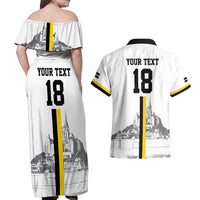 Custom Cornwall Football Couples Matching Off Shoulder Maxi Dress and Hawaiian Shirt Mont Saint Michel - Wonder Print Shop