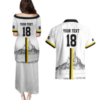 Custom Cornwall Football Couples Matching Puletasi and Hawaiian Shirt Mont Saint Michel - Wonder Print Shop