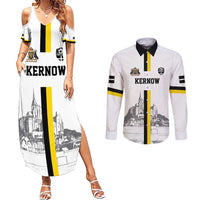 Custom Cornwall Football Couples Matching Summer Maxi Dress and Long Sleeve Button Shirt Mont Saint Michel - Wonder Print Shop