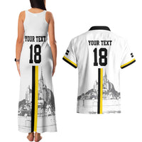 Custom Cornwall Football Couples Matching Tank Maxi Dress and Hawaiian Shirt Mont Saint Michel - Wonder Print Shop