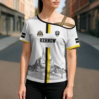 Custom Cornwall Football Cross Shoulder Shirt Mont Saint Michel - Wonder Print Shop