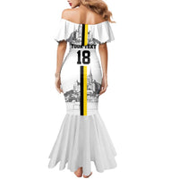 Custom Cornwall Football Family Matching Mermaid Dress and Hawaiian Shirt Mont Saint Michel - Wonder Print Shop