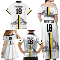 Custom Cornwall Football Family Matching Off Shoulder Maxi Dress and Hawaiian Shirt Mont Saint Michel - Wonder Print Shop