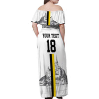 Custom Cornwall Football Family Matching Off Shoulder Maxi Dress and Hawaiian Shirt Mont Saint Michel - Wonder Print Shop