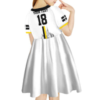 Custom Cornwall Football Kid Short Sleeve Dress Mont Saint Michel - Wonder Print Shop