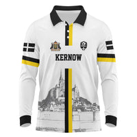 Custom Cornwall Football Long Sleeve Polo Shirt Mont Saint Michel - Wonder Print Shop