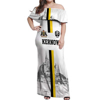 Custom Cornwall Football Off Shoulder Maxi Dress Mont Saint Michel - Wonder Print Shop