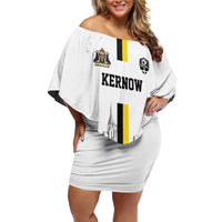 Custom Cornwall Football Off Shoulder Short Dress Mont Saint Michel - Wonder Print Shop