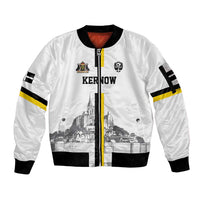 Custom Cornwall Football Sleeve Zip Bomber Jacket Mont Saint Michel - Wonder Print Shop