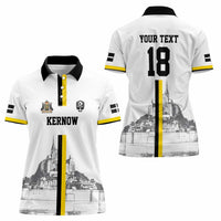 Custom Cornwall Football Women Polo Shirt Mont Saint Michel - Wonder Print Shop