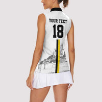 Custom Cornwall Football Women Sleeveless Polo Shirt Mont Saint Michel - Wonder Print Shop