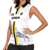 Custom Cornwall Football Women Sleeveless Polo Shirt Mont Saint Michel - Wonder Print Shop