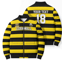 Custom Cornwall Rugby Bomber Puffer Jacket One and All - Wonder Print Shop