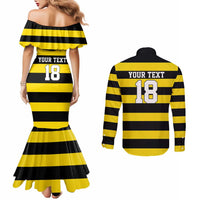 Custom Cornwall Rugby Couples Matching Mermaid Dress and Long Sleeve Button Shirt One and All - Wonder Print Shop