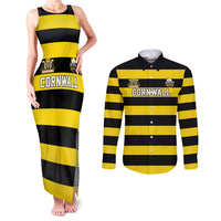 Custom Cornwall Rugby Couples Matching Tank Maxi Dress and Long Sleeve Button Shirt One and All - Wonder Print Shop