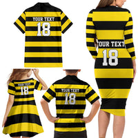 Custom Cornwall Rugby Family Matching Long Sleeve Bodycon Dress and Hawaiian Shirt One and All - Wonder Print Shop
