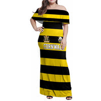 Custom Cornwall Rugby Family Matching Off Shoulder Maxi Dress and Hawaiian Shirt One and All - Wonder Print Shop