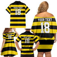 Custom Cornwall Rugby Family Matching Off Shoulder Short Dress and Hawaiian Shirt One and All - Wonder Print Shop
