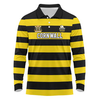 Custom Cornwall Rugby Long Sleeve Polo Shirt One and All - Wonder Print Shop