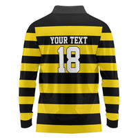 Custom Cornwall Rugby Long Sleeve Polo Shirt One and All - Wonder Print Shop
