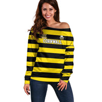 Custom Cornwall Rugby Off Shoulder Sweater One and All - Wonder Print Shop
