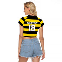 Custom Cornwall Rugby Raglan Cropped T Shirt One and All - Wonder Print Shop