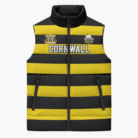 Custom Cornwall Rugby Sleeveless Puffer Jacket One and All - Wonder Print Shop