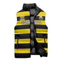 Custom Cornwall Rugby Sleeveless Puffer Jacket One and All - Wonder Print Shop