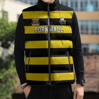 Custom Cornwall Rugby Sleeveless Puffer Jacket One and All - Wonder Print Shop