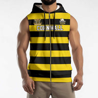 Custom Cornwall Rugby Sleeveless Zip Hoodie One and All - Wonder Print Shop