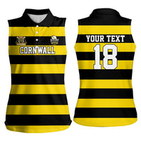 Custom Cornwall Rugby Women Sleeveless Polo Shirt One and All - Wonder Print Shop
