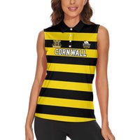 Custom Cornwall Rugby Women Sleeveless Polo Shirt One and All - Wonder Print Shop
