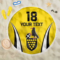 Custom Cornwall Rugby Beach Blanket Cornish Chough Go Champion - Wonder Print Shop