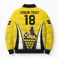 Custom Cornwall Rugby Bomber Puffer Jacket Cornish Chough Go Champion - Wonder Print Shop