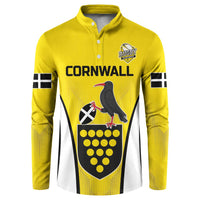 Custom Cornwall Rugby Button Sweatshirt Cornish Chough Go Champion - Wonder Print Shop