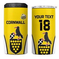 Custom Cornwall Rugby 4 in 1 Can Cooler Tumbler Cornish Chough Go Champion - Wonder Print Shop