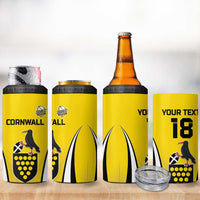 Custom Cornwall Rugby 4 in 1 Can Cooler Tumbler Cornish Chough Go Champion - Wonder Print Shop