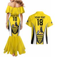Custom Cornwall Rugby Couples Matching Mermaid Dress and Hawaiian Shirt Cornish Chough Go Champion - Wonder Print Shop