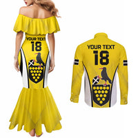 Custom Cornwall Rugby Couples Matching Mermaid Dress and Long Sleeve Button Shirt Cornish Chough Go Champion - Wonder Print Shop