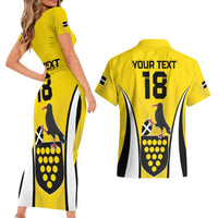 Custom Cornwall Rugby Couples Matching Short Sleeve Bodycon Dress and Hawaiian Shirt Cornish Chough Go Champion - Wonder Print Shop
