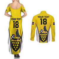 Custom Cornwall Rugby Couples Matching Summer Maxi Dress and Long Sleeve Button Shirt Cornish Chough Go Champion - Wonder Print Shop