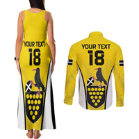 Custom Cornwall Rugby Couples Matching Tank Maxi Dress and Long Sleeve Button Shirt Cornish Chough Go Champion - Wonder Print Shop